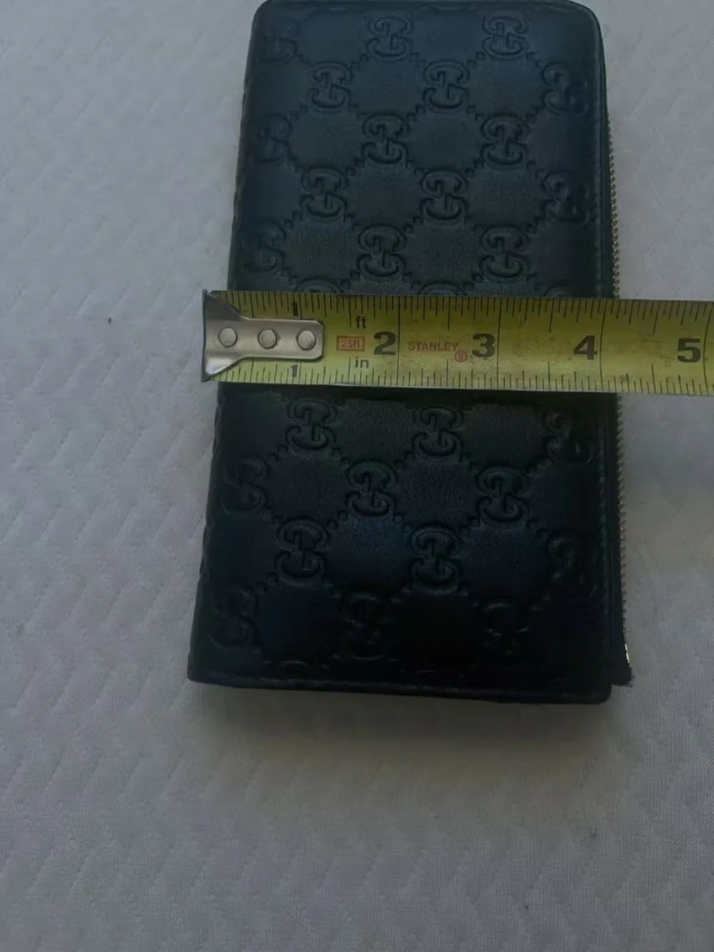 Gucci Black‎ Guccissima Leather Continental Wallet 12 Card Slots Zip Coin Pocket